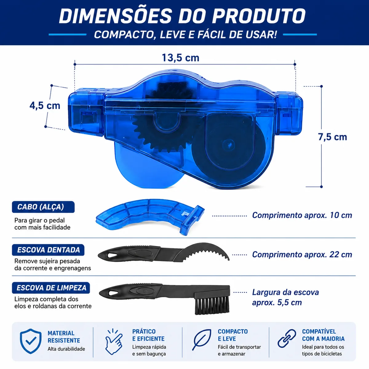 Kit Limpador de Corrente com Escovas